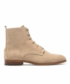 KOST Boots à Lacets Croûte Velours Beige Femme