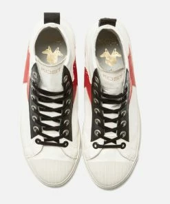 KOST Baskets Toile Éco-responsable Écru Et Rouge Homme