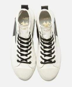 KOST Baskets Toile Éco-responsable Écru Et Noir Femme