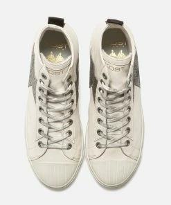 KOST Sneakers Cuir Écru Et Argent Femme