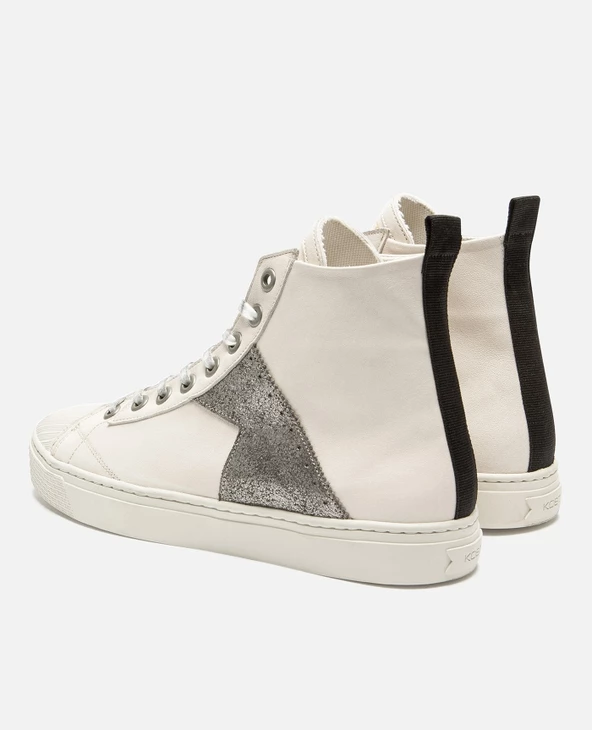 KOST Sneakers Cuir 脡cru Et Argent Femme - Image 2
