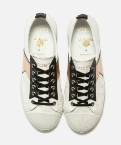 KOST Sneakers Textile Écru Et Or Femme