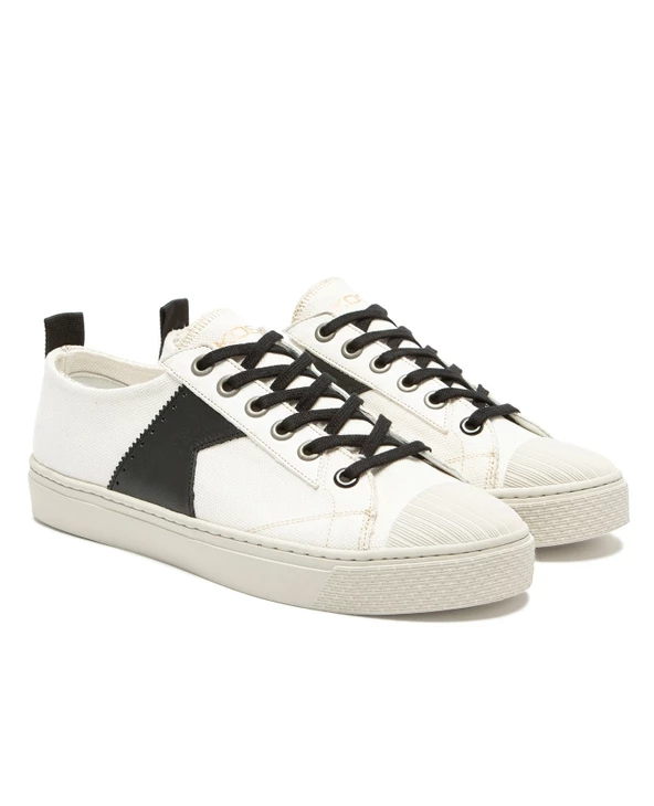 KOST Sneakers Textile 脡cru Et Noir Femme - Image 8