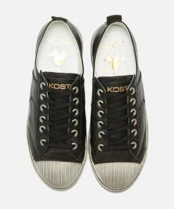 KOST Sneakers Basses Cuir Tannage Végétal Noir Homme