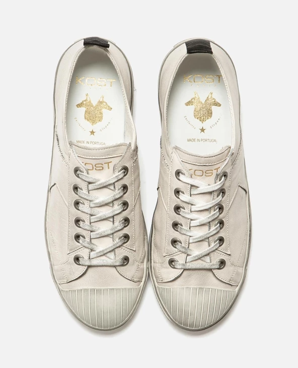 KOST Sneakers Cuir Tannage Végétal Blanc Homme
