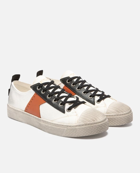KOST Sneakers Toile Oeko-Tex Écru-Orange Homme - Image 7