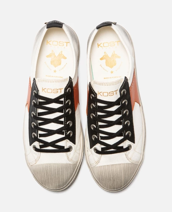 KOST Sneakers Toile Oeko-Tex Écru-Orange Homme - Image 8
