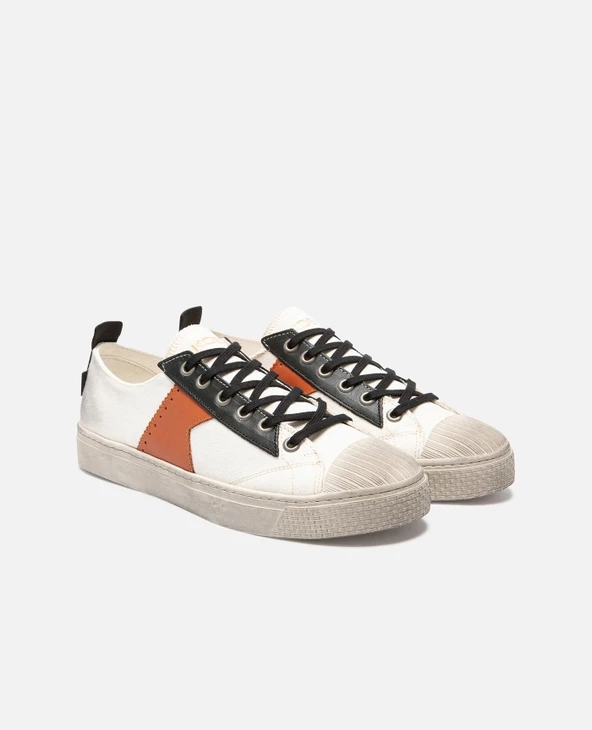 KOST Sneakers Toile Oeko-Tex Écru-Orange Homme - Image 11
