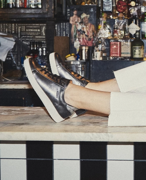 KOST Sneakers Cuir Argent Femme - Image 11