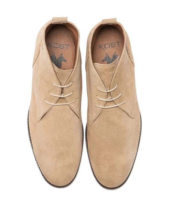 KOST Chukka Boots Made In France Cro没te Velours Beige Homme - Image 3