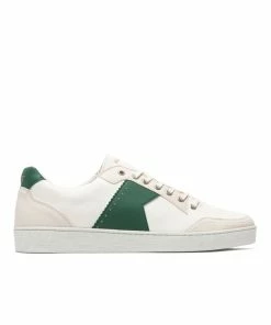 KOST Sneakers Toile Blanc Et Vert Vegan Made In France Homme