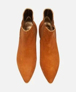 KOST Boots Croûte Velours Marron Femme