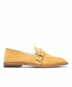 KOST Mules Croûte Velours Jaune Femme