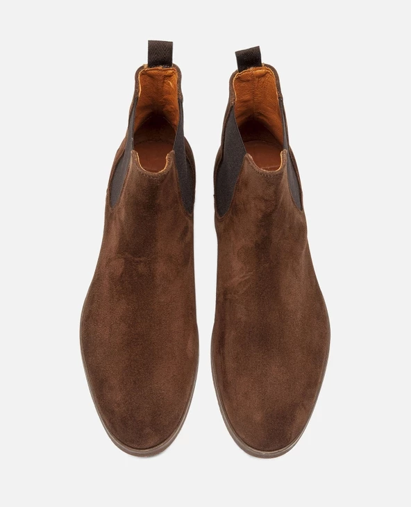 KOST Chelsea Boots Cro没te Velours Marron Homme