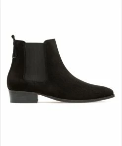 KOST Chelsea Boots à Talons Croûte Velours Noir Homme