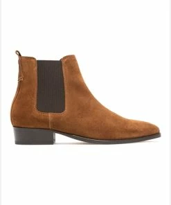 KOST Chelsea Boots à Talons Croûte Velours Marron Homme