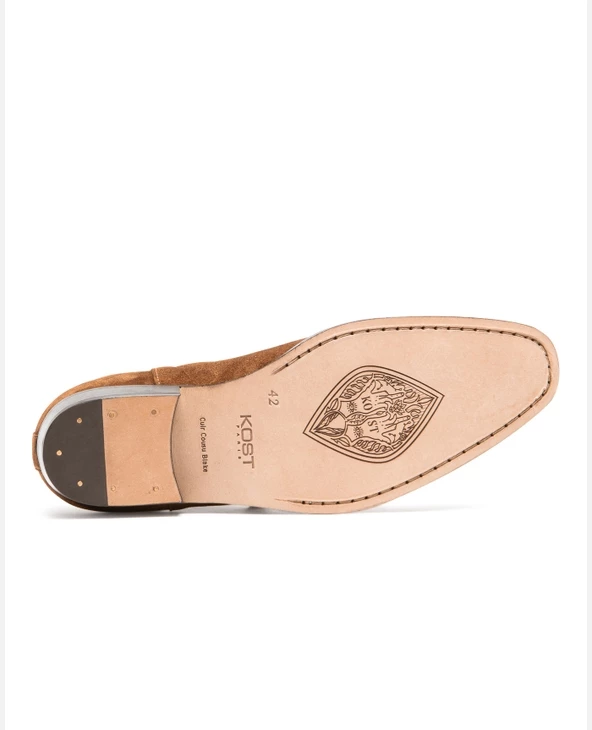 KOST Chelsea Boots 脿 Talons Cro没te Velours Marron Homme - Image 5