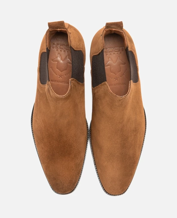 KOST Chelsea Boots 脿 Talons Cro没te Velours Marron Homme - Image 8