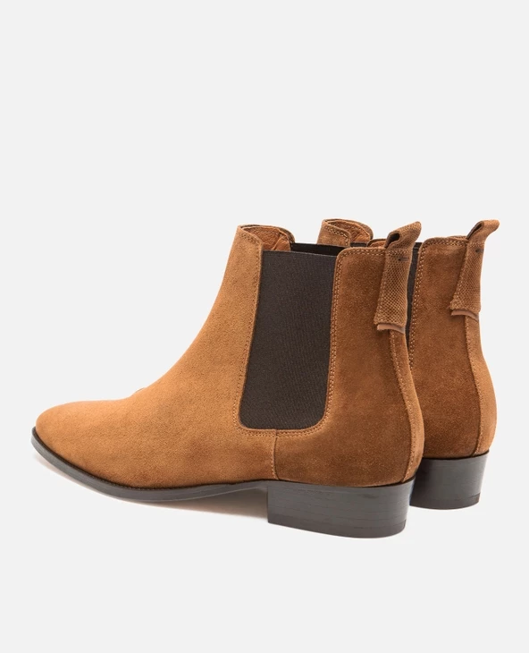 KOST Chelsea Boots 脿 Talons Cro没te Velours Marron Homme - Image 9