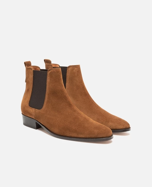 KOST Chelsea Boots 脿 Talons Cro没te Velours Marron Homme - Image 11