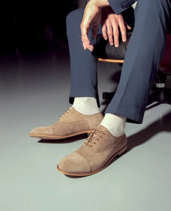 KOST Richelieu Cro没te Velours Beige Homme - Image 11