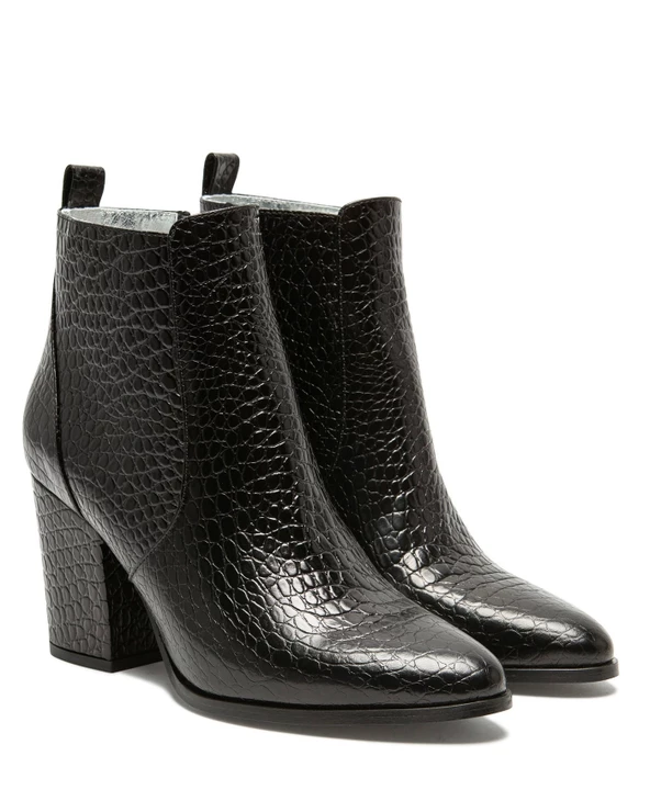 KOST Bottines 脿 Talons Cuir Effet Croco Femme - Image 7