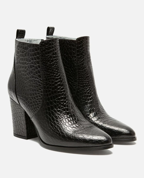 KOST Bottines 脿 Talons Cuir Effet Croco Femme - Image 4