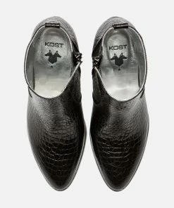 KOST Bottines à Talons Cuir Effet Croco Femme