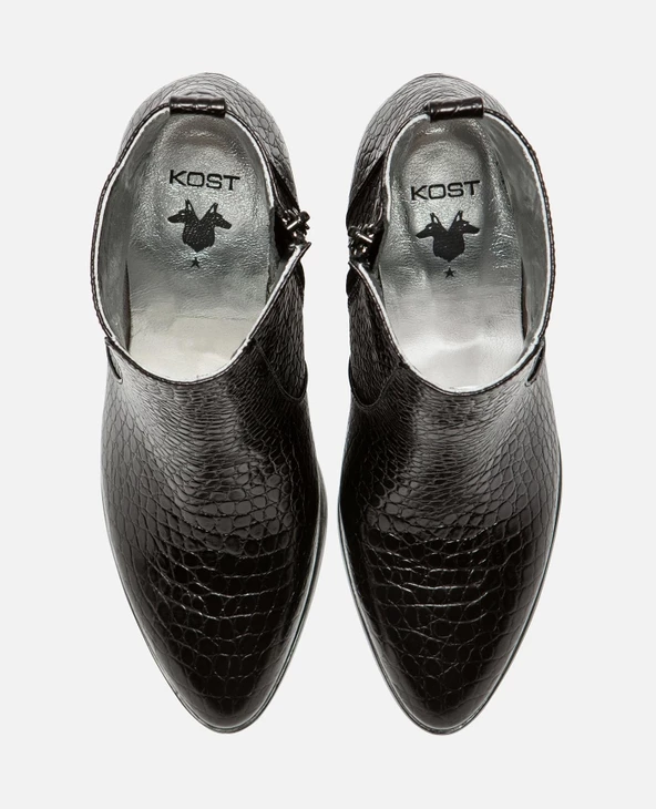 KOST Bottines 脿 Talons Cuir Effet Croco Femme