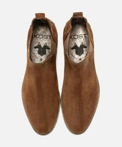 KOST Chelsea Boots Croûte Velours Cognac Femme