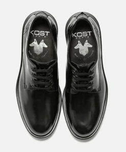 KOST Derbies Cuir Verni Semelle Crantée Femme