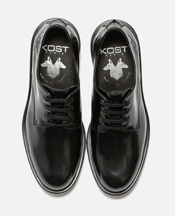 KOST Derbies Cuir Verni Semelle Crantée Femme