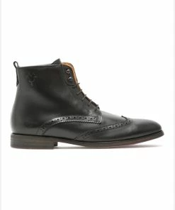 KOST Bottines à Lacets Noires Made In France En Cuir Tannage Végétal Homme