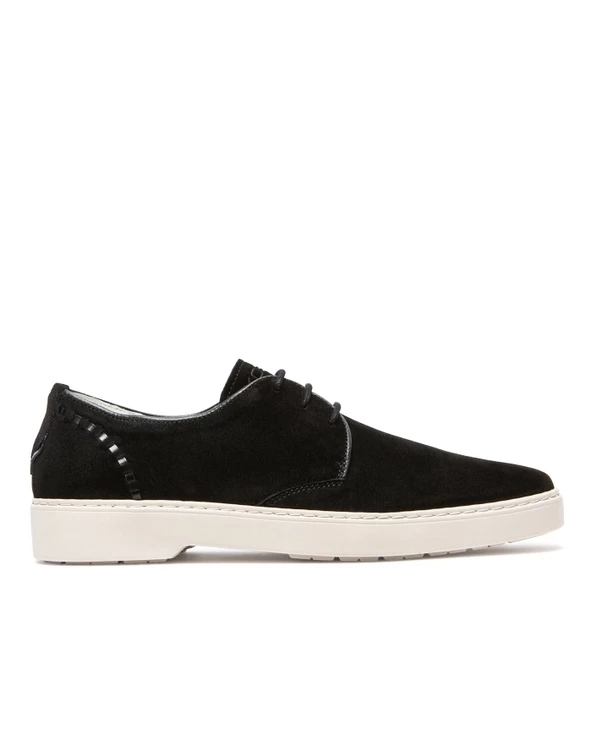 KOST Derbies Cro没te Velours Noir-脡cru Homme