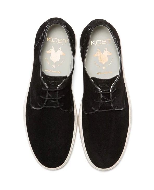 KOST Derbies Cro没te Velours Noir-脡cru Homme - Image 3
