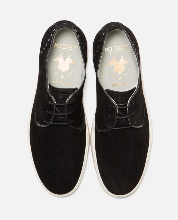 KOST Derbies Cro没te Velours Noir-脡cru Homme - Image 8
