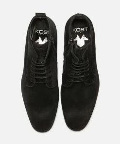 KOST Boots à Lacets Croûte Velours Noir Homme