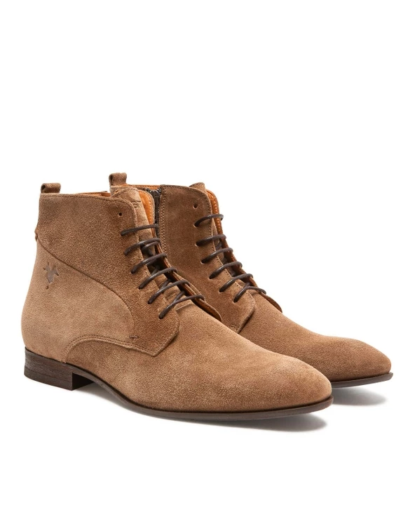 KOST Boots 脿 Lacets Cro没te Velours Taupe Homme - Image 8