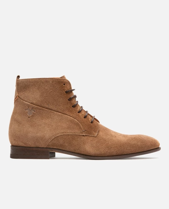 KOST Boots 脿 Lacets Cro没te Velours Taupe Homme - Image 4