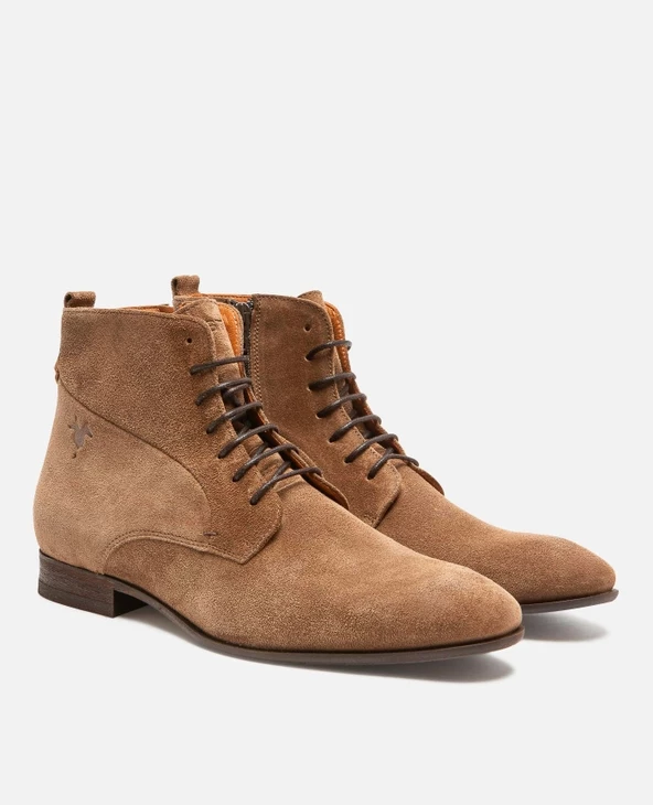 KOST Boots 脿 Lacets Cro没te Velours Taupe Homme - Image 5