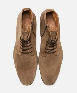 KOST Boots à Lacets Croûte Velours Taupe Homme