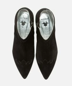 KOST Boots à Talons Style Western Croûte Velours Noir Femme