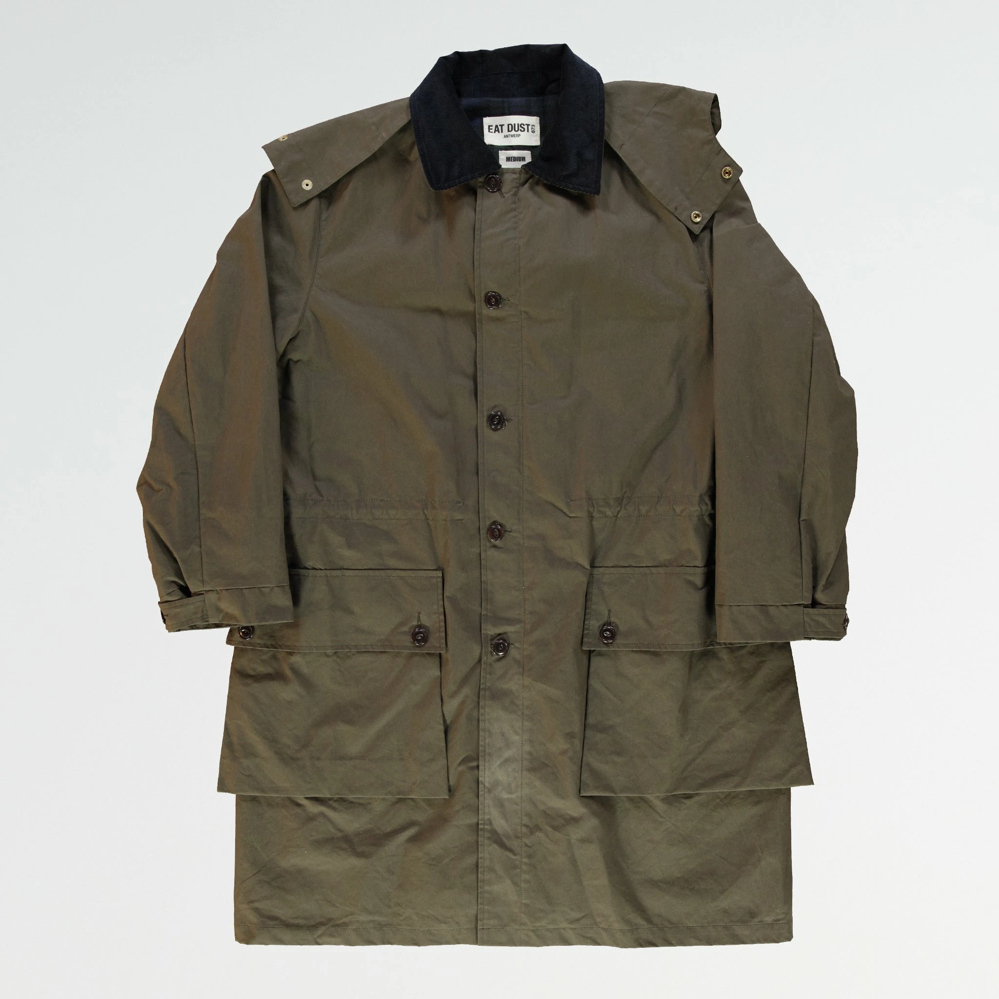 Eat Dust Field Coat Dry Waxed Cotton Khaki/Brown - Image 2