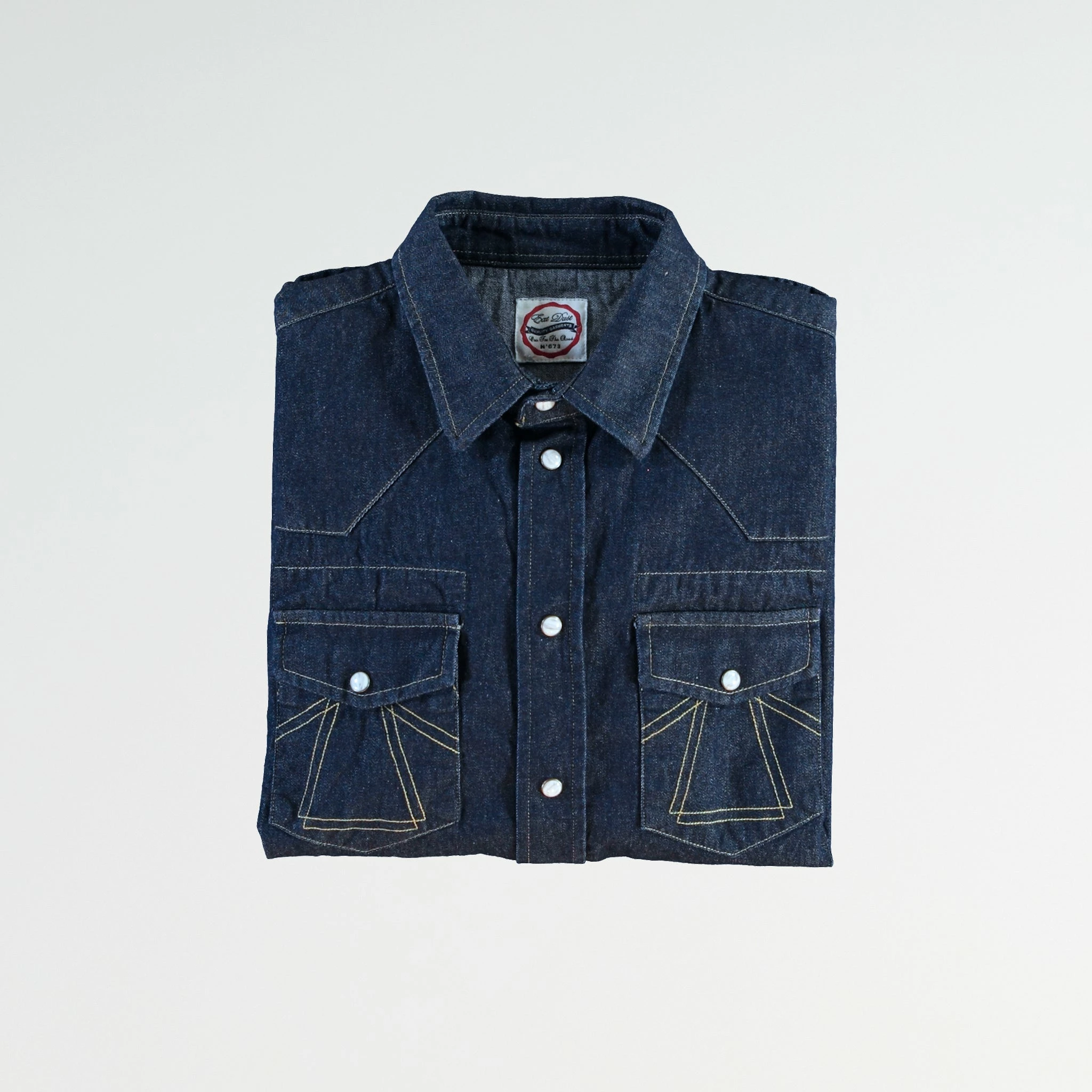 Eat Dust Western Shirt Texas Indigo Denim - Image 7