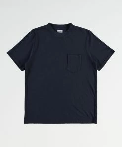 Eat Dust T-Shirt Pocket Cotton Hemp Navy