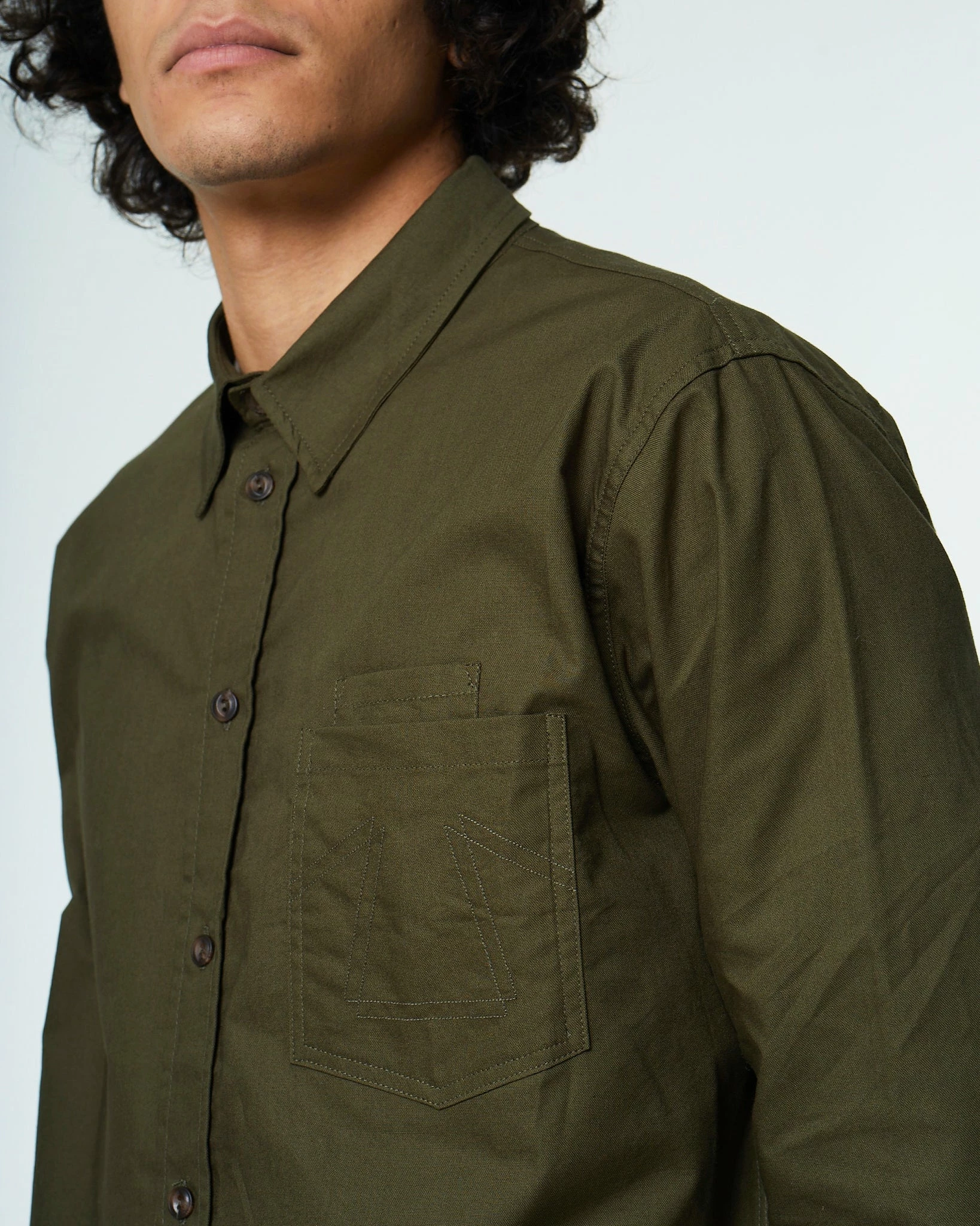 Eat Dust COMBAT SHIRT Cotton Oxford Khaki - Image 3