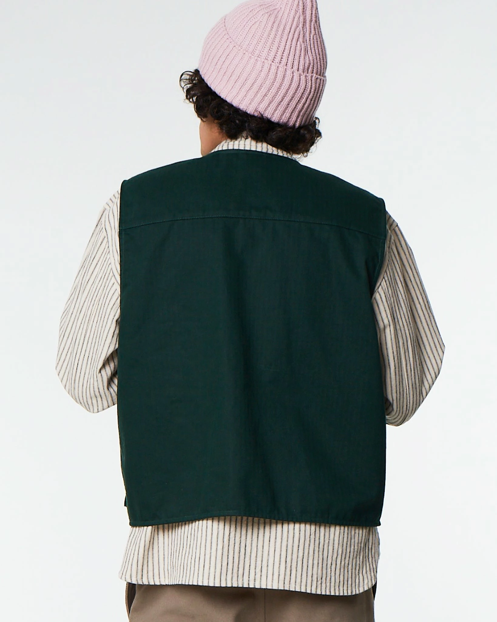 Eat Dust TROPICAL VEST HERRINGBONE WAX Bottle Green - Image 5