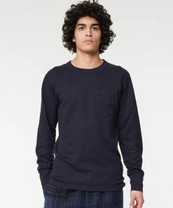 Eat Dust Long Sleeve Pocket T Military Jersey Navy