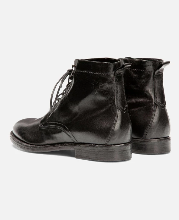 KOST Bottines 脿 Lacets Cuir Noir Homme