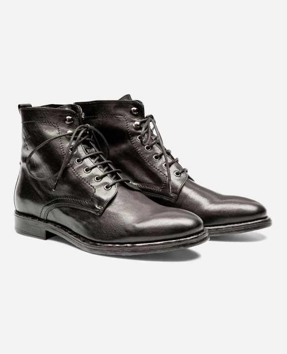 KOST Bottines 脿 Lacets Cuir Noir Homme - Image 3